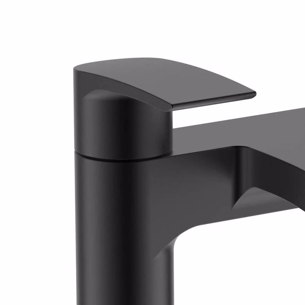 FLAVORA Matte Black Round Basin Tap and Bath Filler with Pop-Up Waste Set – 3