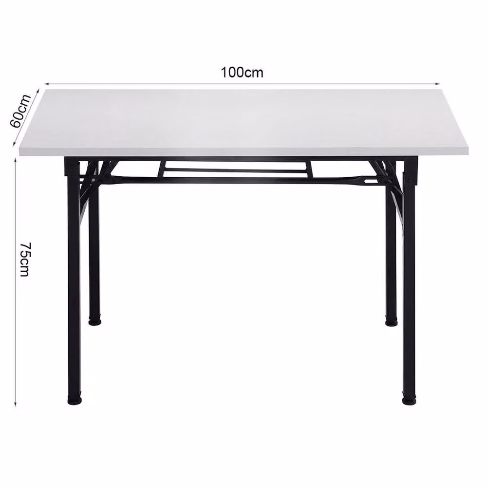 EONLION Folding Computer Desk for Home Office in White, Width: 100 cm – 2
