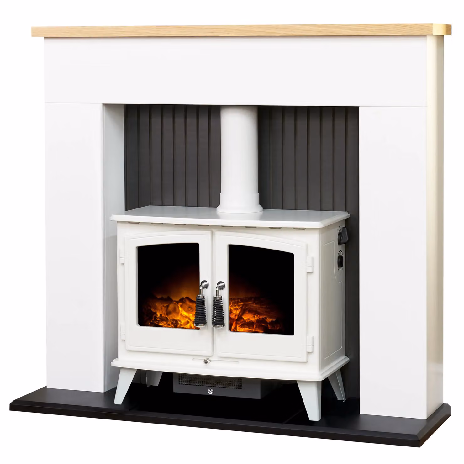 Adam Fires & Fireplaces Innsbruck Electric Stove Fireplace in Pure White – 2