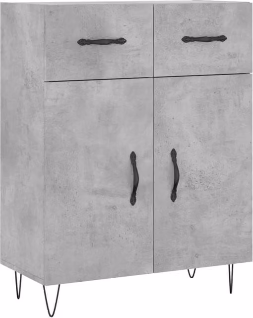 Berkfield Home Modern Sideboard in Concrete Grey, W/D/H: 69.5 x 34 x 90 cm – 1