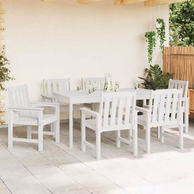 Berkfield Home White Garden Dining Chairs, Set of 6, W/D/H: 65.5 x 55.5 x 88 cm – 1