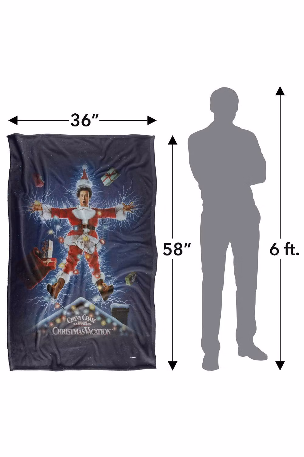 Warner Bros. Christmas Vacation Poster Super Soft Fleece Throw Blanket, Multicolour, W: 91 cm, D: 147 cm – 7
