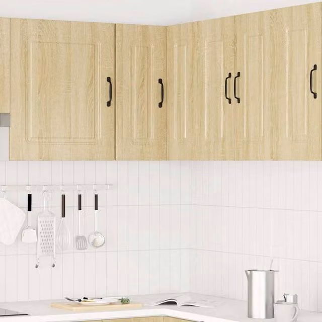 Berkfield Home Kalmar Wall Corner Kitchen Cabinet in Sonoma Oak Light Tan Beige