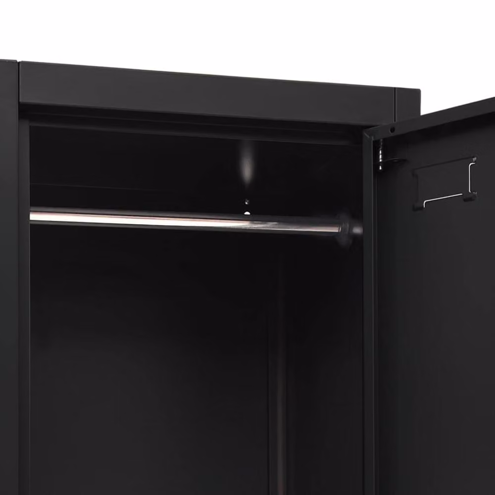 Berkfield Home Black Steel Locker Cabinet with Hinged Doors and Lock, W/D/H: 38 x 45 x 180 cm – 3