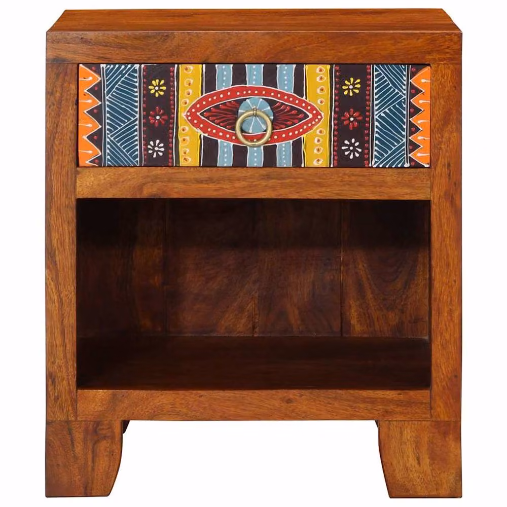 Berkfield Home Set of 2 Stylish Acacia Wood Bedside Cabinets in Brown, W/D/H: 40 x 35 x 45 cm – 3