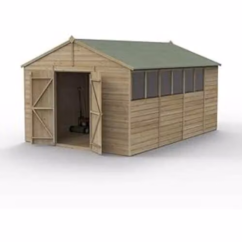 Forest Garden Classic Gable Wooden Shed in Brown or Green – 1