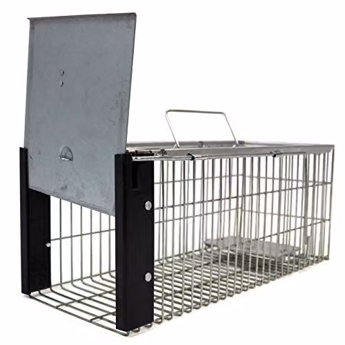 Actiaspet Heavy Duty Metal Live Catch Rat Trap in Silver and Grey with Transport Handle – 4