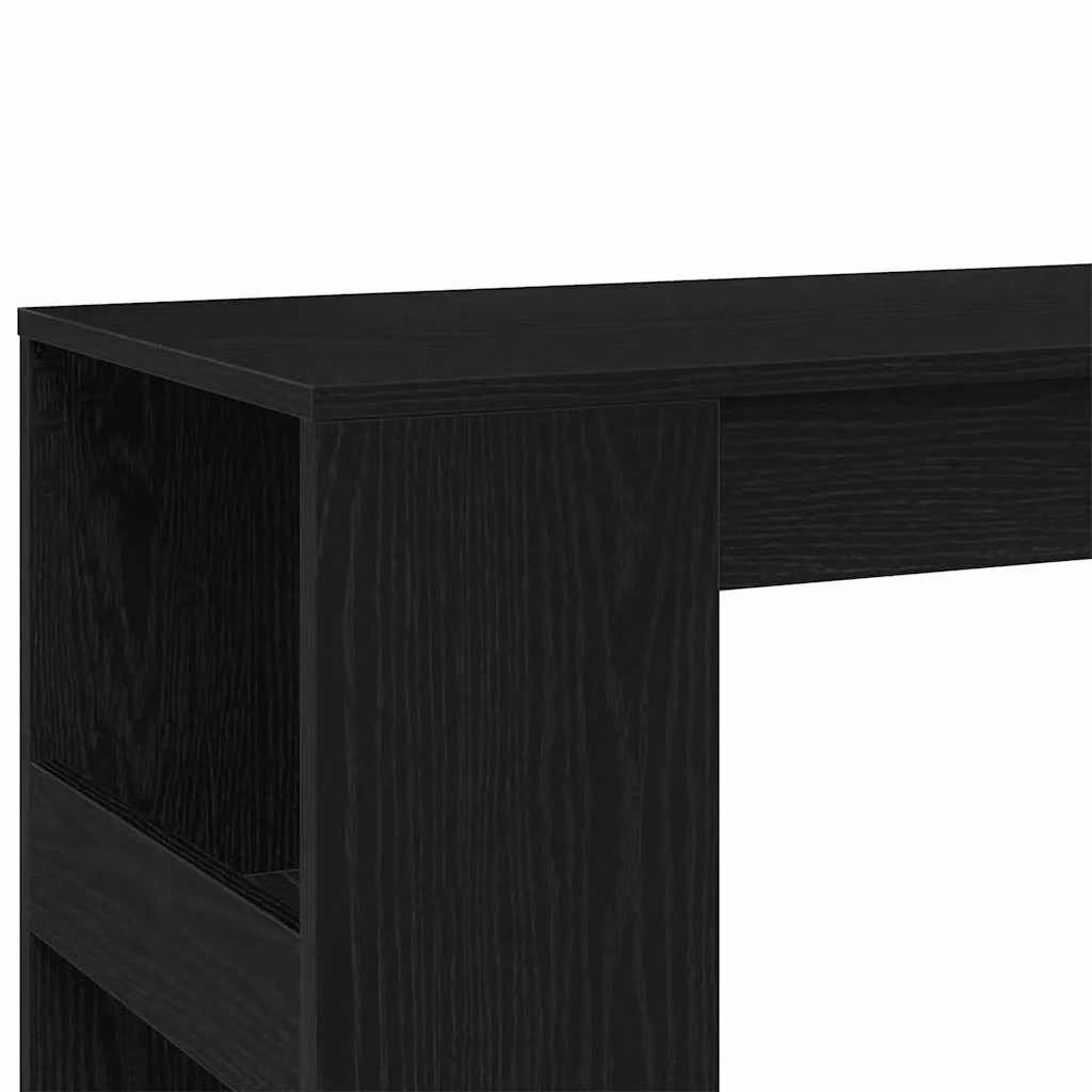 Berkfield Home Bar Table with Racks in Black Oak, W: 90 cm, D: 40 cm, H: 103.5 cm – 6