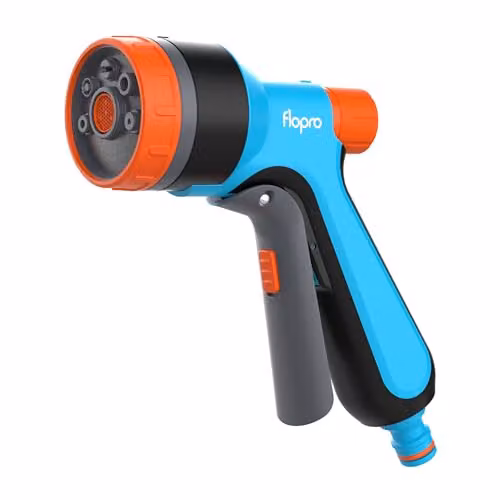 FLO-PRO Multi Spray Gun with 7 Patterns and Flow Control in Blue and Multicolour