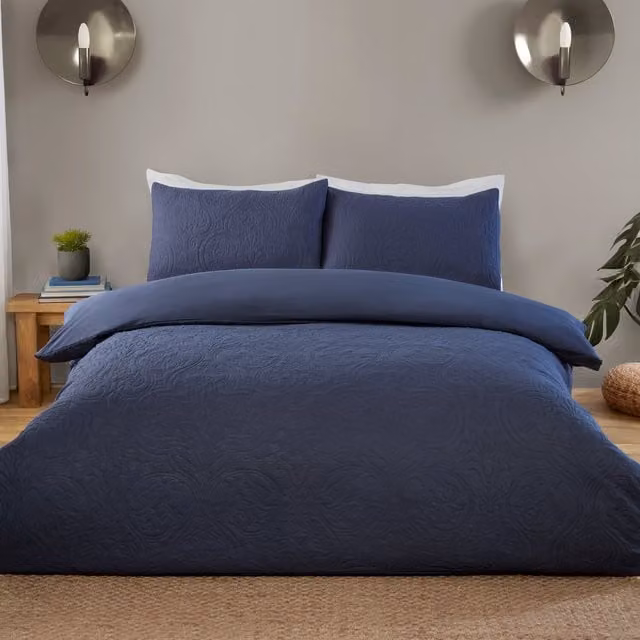 Sanderson Pinsonic Classic Plain Blue Duvet Cover, 200 x 200 cm