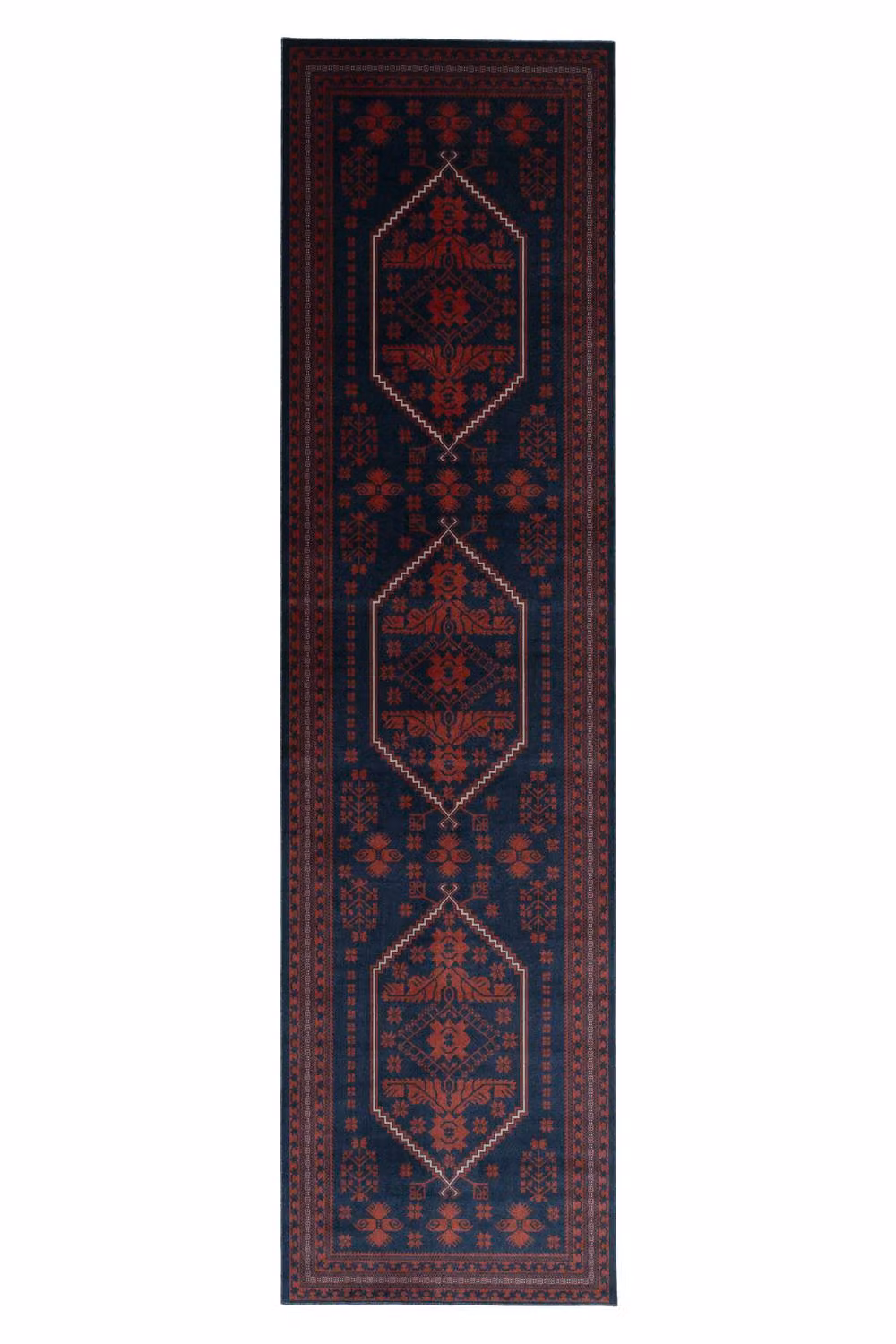 Kukoon Blue and Red Traditional Persian Oriental Area Rug, W: 120 cm, D: 170 cm – 8