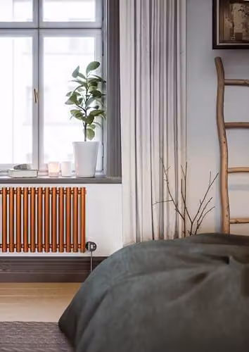 Terma Rolo Room E Electric Radiator with Wifi and App Control, True Copper, W: 119.5 cm, H: 58.0 cm – 5