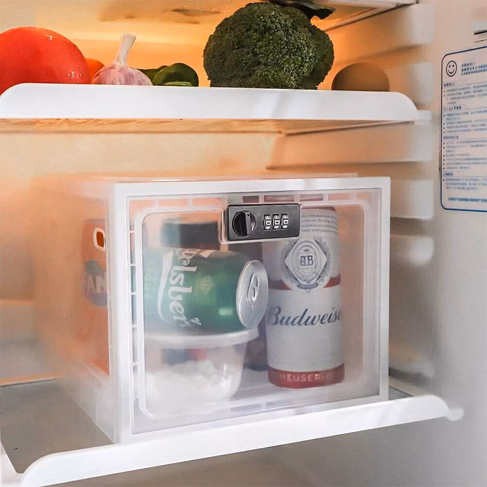 SPETLEK White Transparent Lockable Refrigerator Safety Medicine Box, W: 5 cm, D: 5 cm, H: 50 cm – 2