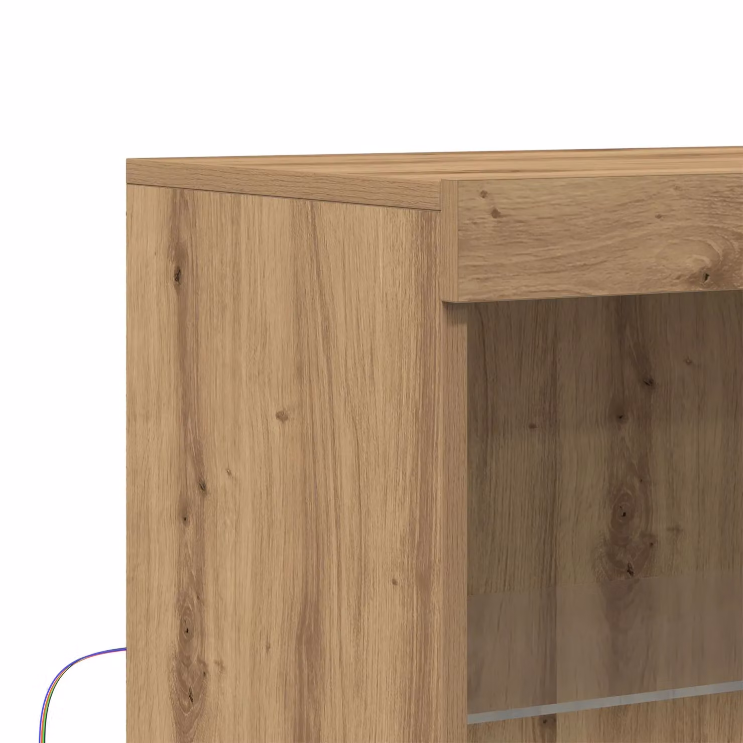 Berkfield Home Artisan Oak Sideboard with Integrated LED Lights in Brown, W: 60 cm, D: 37 cm, H: 100 cm – 3