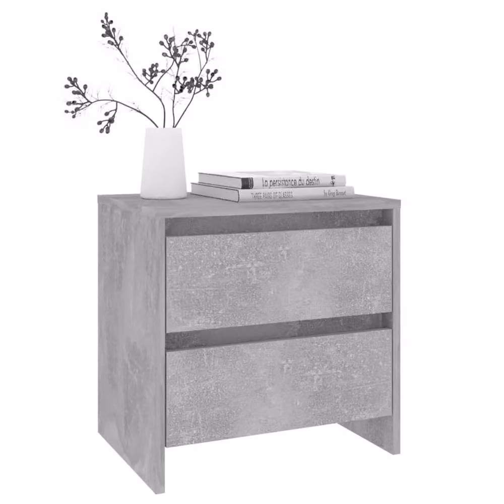 Berkfield Home Elegant Bedside Cabinet in Concrete Grey, W/D/H: 45 x 34.5 x 44.5 cm – 2