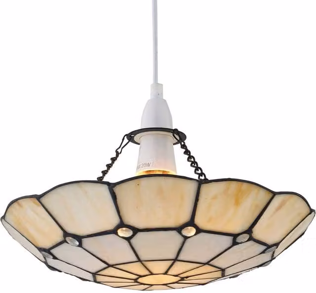 First Choice Lighting Brixham Tiffany Multicolour Glass Uplighter Easy Fit Pendant Shade