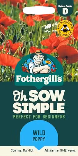 Mr Fothergill's Oh Sow Simple Wildflower Poppy Mixed Colour Flower Seeds