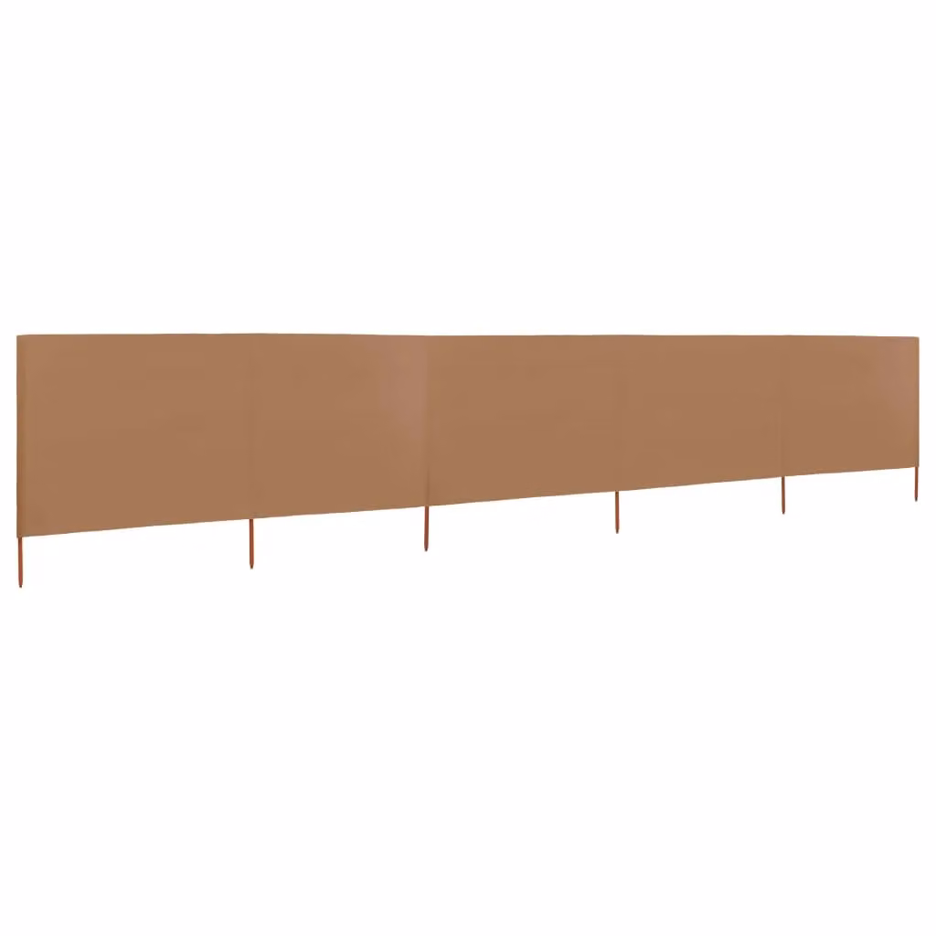 Berkfield Home 5-Panel Freestanding Fabric Wind Screen Paravent, Beige, W: 600 cm, H: 160 cm – 2