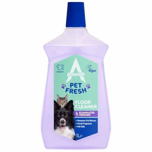 Astonish Pet Fresh Floor Cleaner 3 x 1L Purple Multi Surface Cleaning Liquid with Dirt Technology to Neutralise Pet Odours – 1