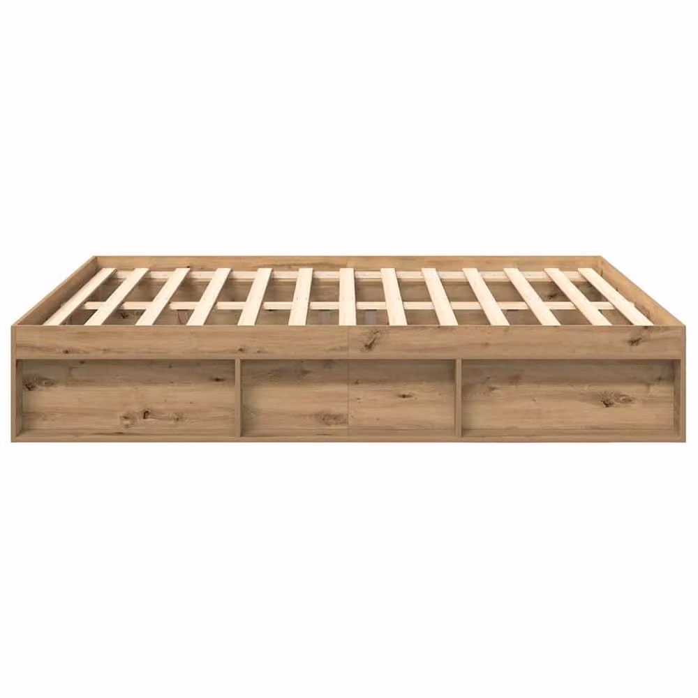 Berkfield Home Artisan Oak Bed Frame in Brown, Engineered Wood, 200 x 200 cm – 3