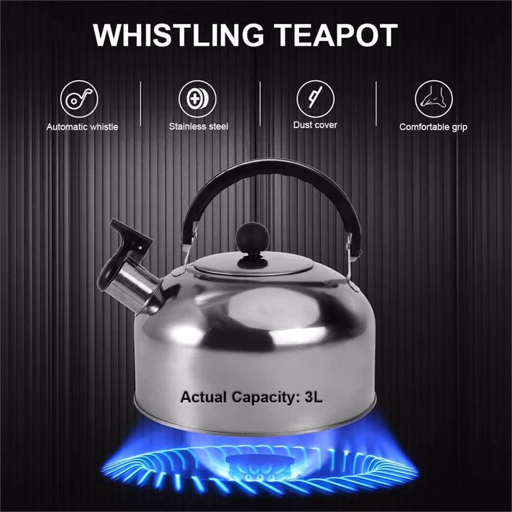 SPETLEK 3L Stainless Steel Whistling Gas Hob Kettle in Silver – 5