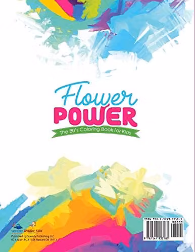 Speedy Kids Flower Power 80s Colouring Book for Children, Multicolour – 2