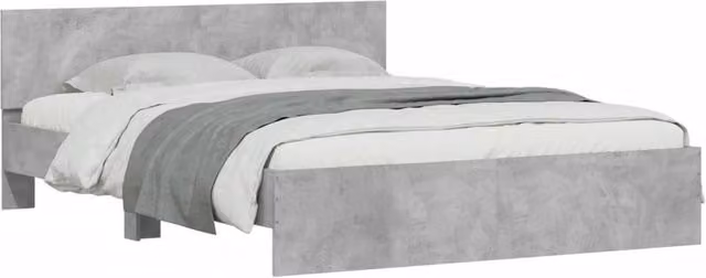 Berkfield Home Upholstered King Size Bed Frame in Grey, W/D/H: 150 x 200 x 155 cm