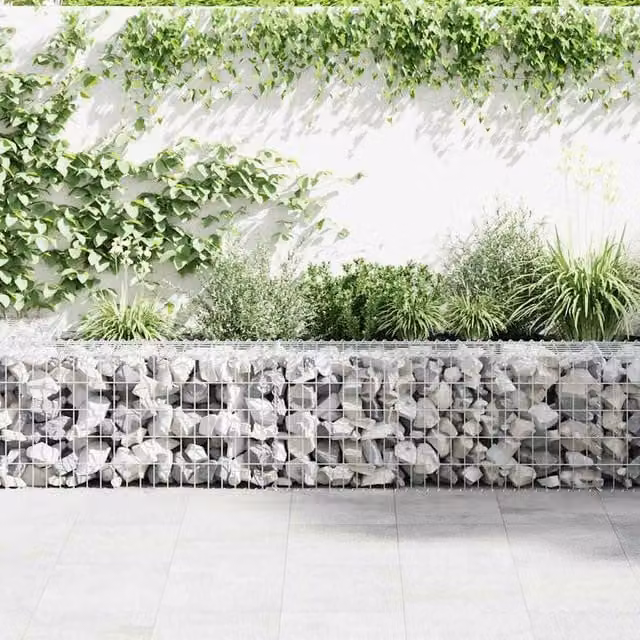 Berkfield Home Durable Galvanised Steel Gabion Basket in Silver, W/D/H: 100 x 50 x 50 cm – 1