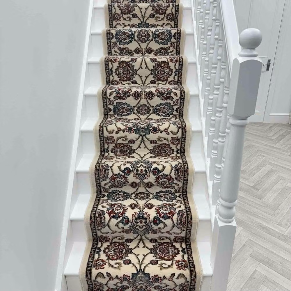 runrug Melody Stair Runner Carpet in Ivory, W: 66 cm, L: 690 cm – 2