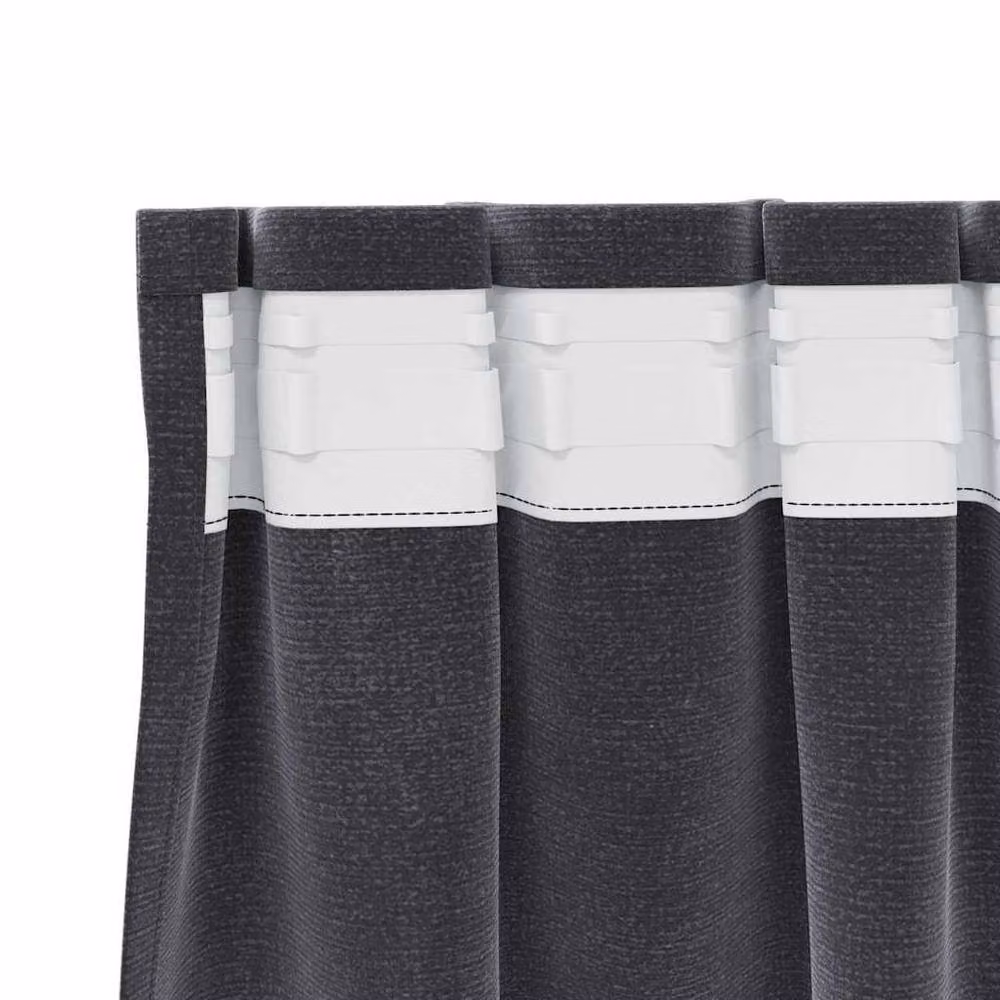 Berkfield Home Modern Blackout Velvet Curtains in Dark Grey, 2 Pack – 4
