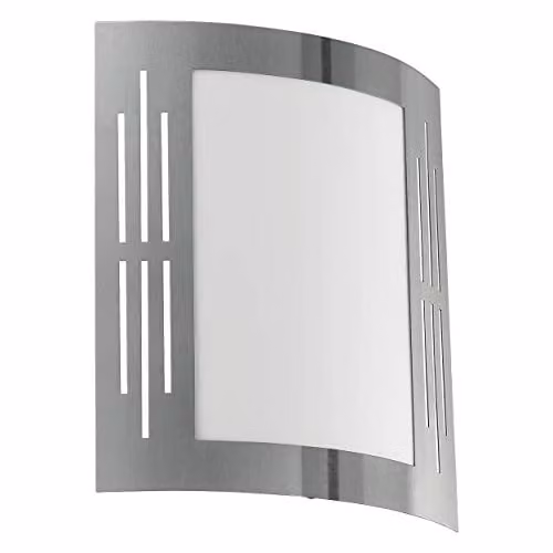 Loops IP44 Square Stainless Steel Outdoor Wall Light in Silver