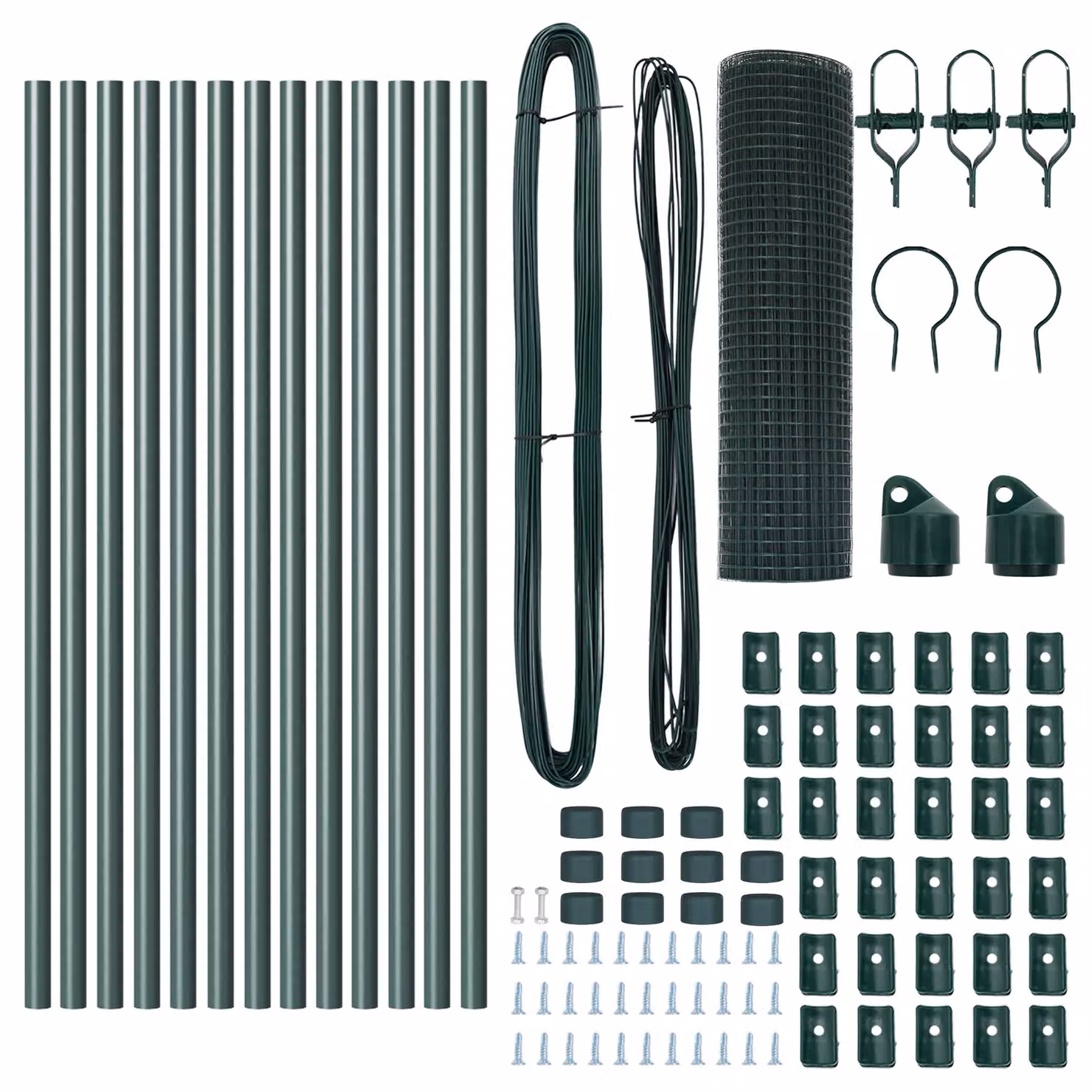 Berkfield Home Green Steel Welded Wire Fence with 13 Posts, W: 0.6 m, L: 25 m – 4