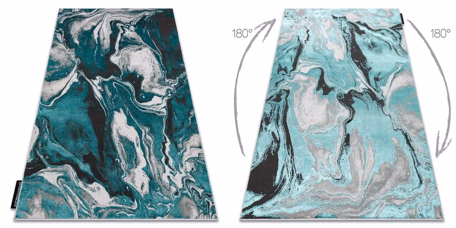 RugsX De Luxe Abstract Green and Multicolour Rectangular Rug, W: 140 cm, D: 190 cm – 2