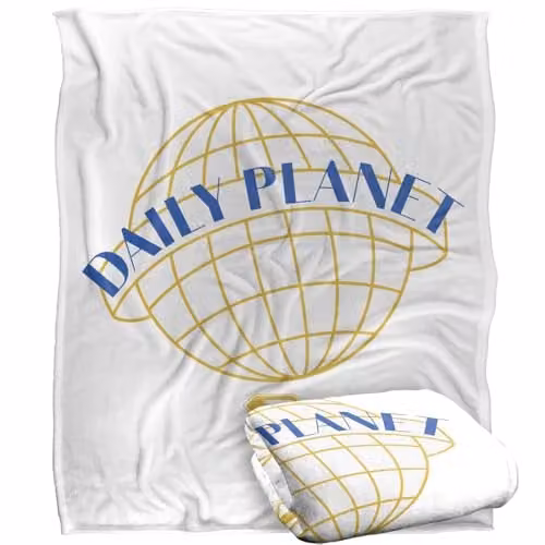 Warner Bros. Superman 2025 Daily Planet Icon Super Soft Fleece Throw Blanket, Multicolour, W: 152 cm, D: 127 cm