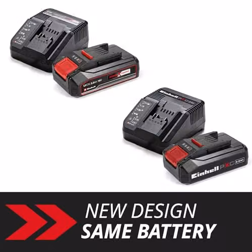 Einhell 18V 2.5Ah Lithium-Ion Battery and Charger Set in Black and Red – 2
