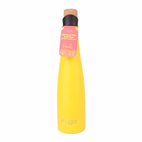 Myga Bali Insulated Stainless Steel Water Bottle, 700ml, Yellow