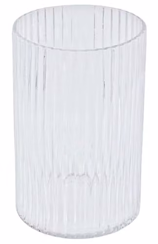 Simpa Transparent Striped Glass Tabletop Vase, H 18 cm x W 11.5 cm x D 11.5 cm