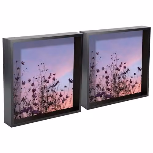Nicola Spring 3D Shadow Box Square Photo Frames, Pack of 2, Black, W/H: 30.48 x 30.48 cm – 1