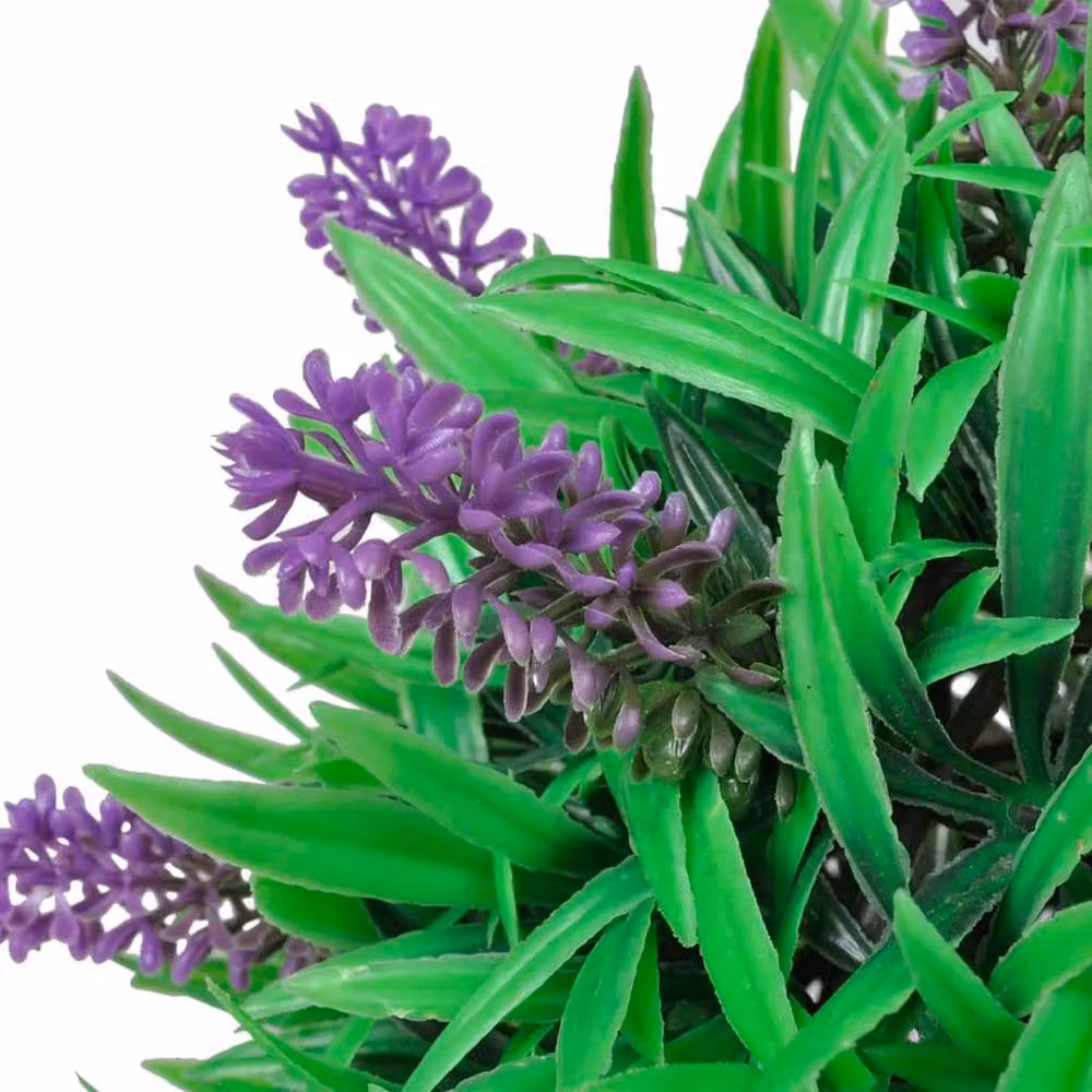 Berkfield Home Set of 2 Artificial Green Boxwood Balls with Purple Lavender, Height: 28 cm – 3