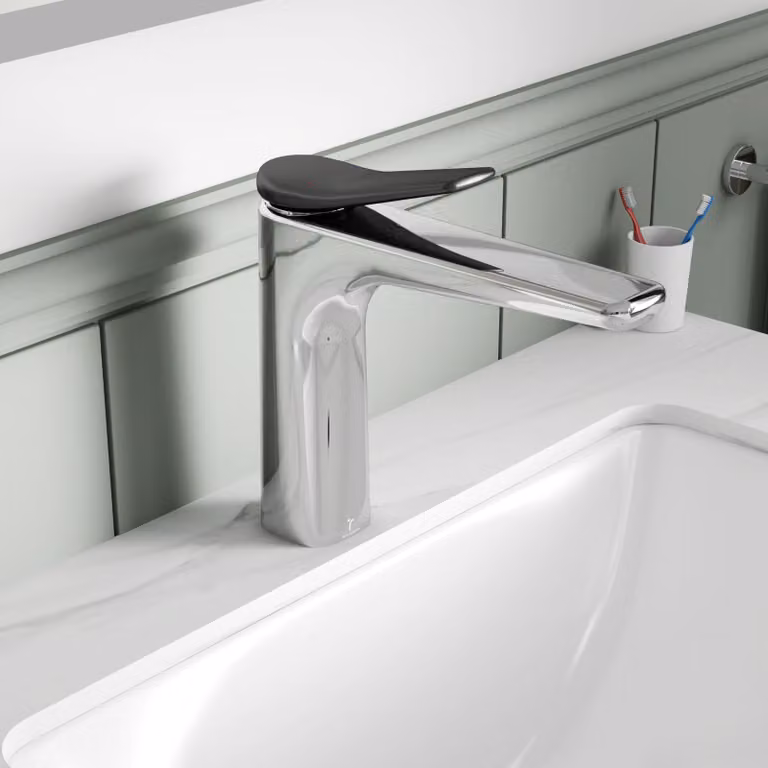 Revno Square Mono Basin Mixer Tap in Chrome