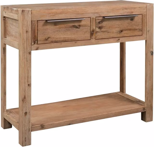 Berkfield Home Solid Acacia Wood Console Table in Brown, W/D/H: 82 x 33 x 73 cm – 1