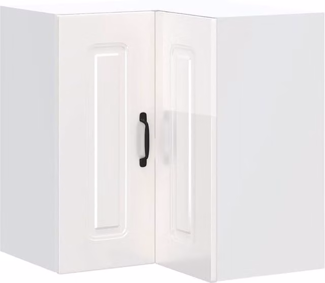 Berkfield Home Kalmar High Gloss White Wall Mounted Kitchen Corner Cabinet