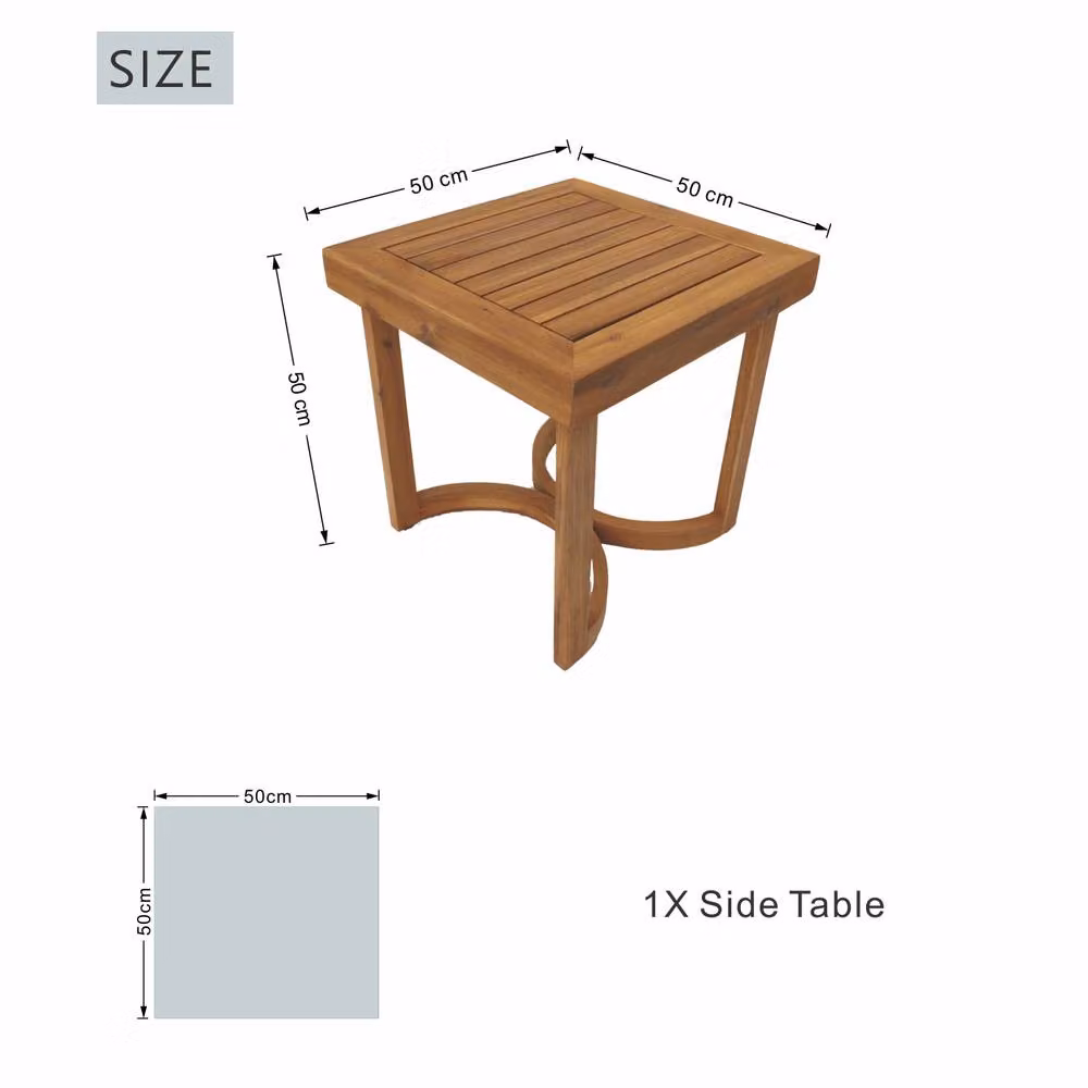 Direct Wicker Brown Acacia Wood Side Table for Garden and Indoor Use – 2