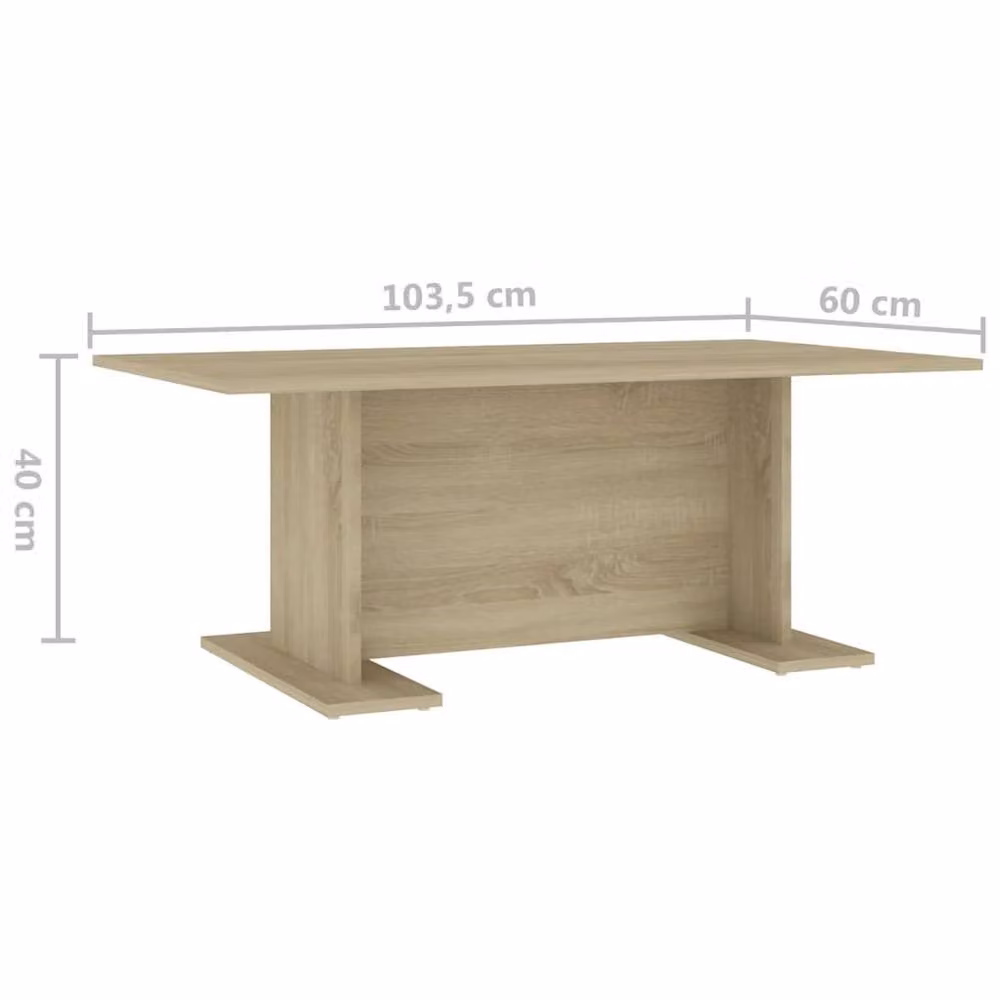 Berkfield Home Sonoma Oak Coffee Table in Beige, W/D/H: 103.5 x 60 x 40 cm – 3