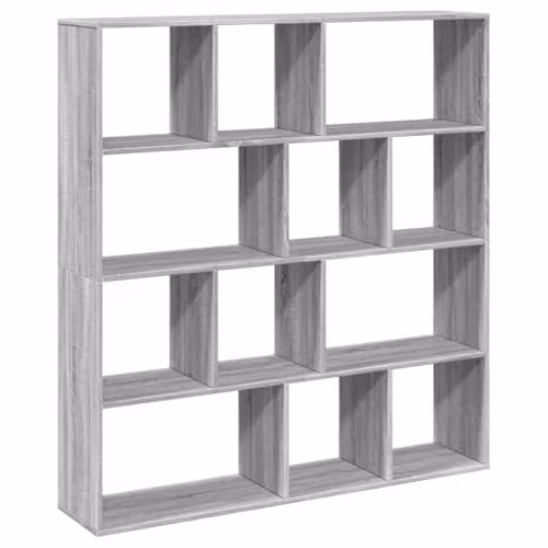 vidaXL Book Cabinet in Grey Sonoma, W/D/H: 132 x 29 x 141.5 cm
