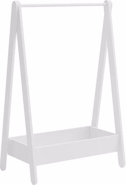 EONLION Wooden Childrens Clothes Rail Rack in White, H 99.0 cm x W 64.5 cm x D 42.0 cm