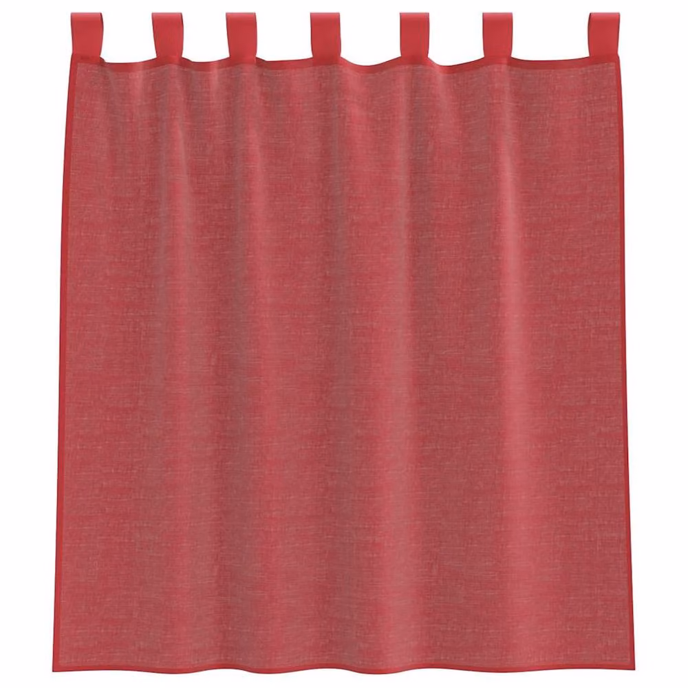 Berkfield Home Red Transparent Voile Fabric Curtains with Rod Pockets, 2 Pack, W: 140 cm – 3