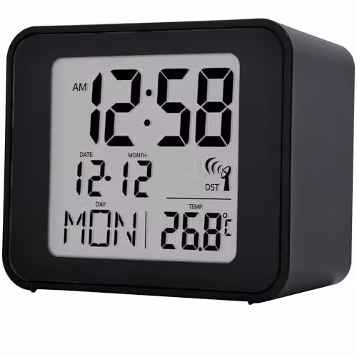 Acctim 71893 Cole Radio Controlled Alarm Clock in Black – 1