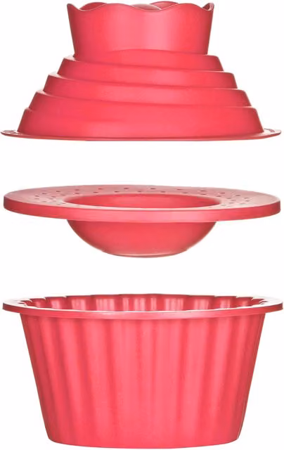 Orsina Non-Stick Pink Silicone 3-Piece Giant Cupcake Muffin Tray Set, W/D/H: 19 x 19 x 18 cm – 2