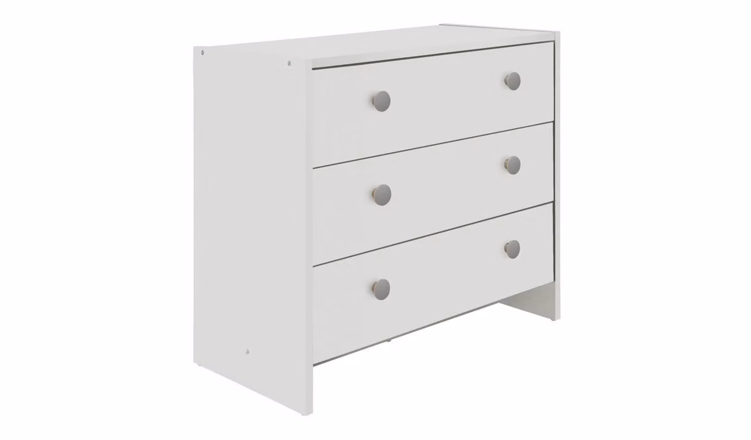 Seville 3 Drawer Chest White Modern Plastic Bedroom Storage Organiser W/D/H: 66 x 33 x 58 cm